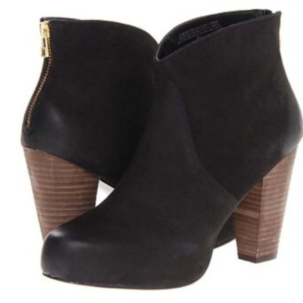 Steve Madden Naples Black Suede Ankle Boots Sz 8,5